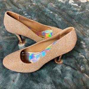 Silver slippers heels